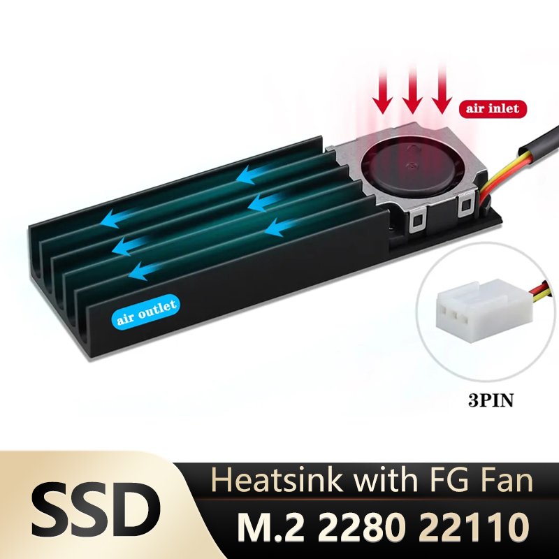 M2 Heatsink Cooler - Gdstime M.2 2280 22110 ventilateur de